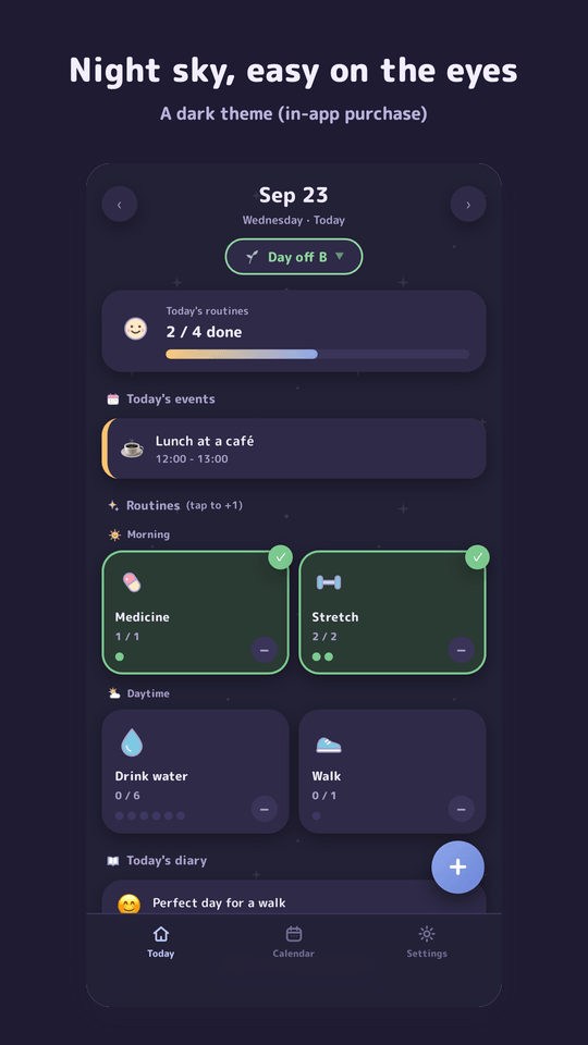 Night sky theme