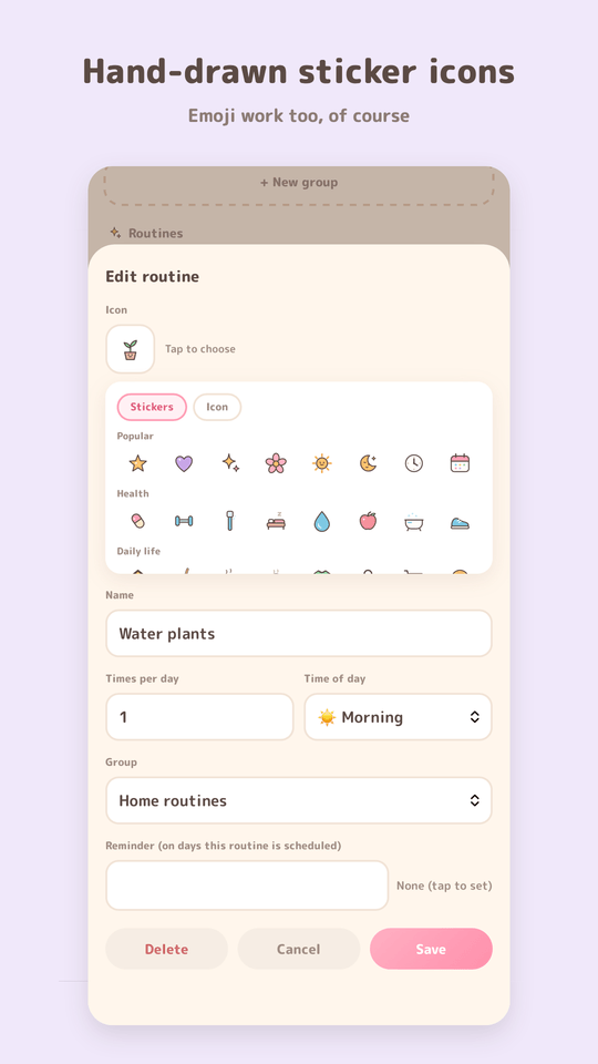 Sticker icons