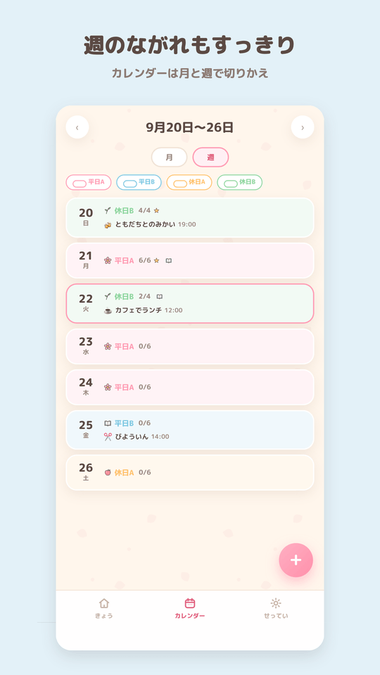 週表示